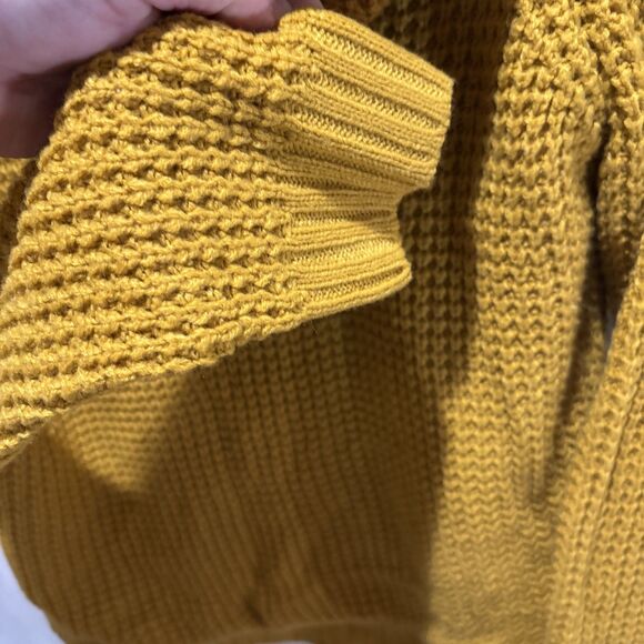 Divine Heart Yellow Variegated Knit Hoodie Sweater Women's XL Sherpa Lined - Picture 7 of 16